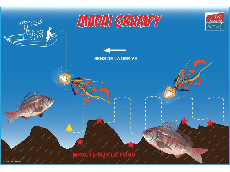 Dandine au ras du fond avec le Grumpy Glowbite