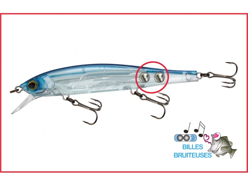 Le 3DB Jerkbait Yo-Zuri dispose de billes bruiteuses émettant des vibrations basses fréquences très attractives Le 3DB Jerkbait Yo-Zuri dispose de billes bruiteuses émettant des vibrations basses fréquences très attractives