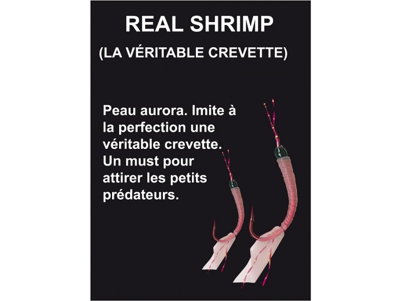 Ce sabiki Hayabusa possède des mouches imitant à la perfection de véritables crevettes