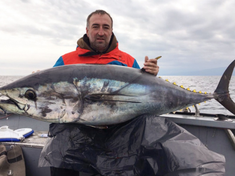 Magnifique thon rouge pris au Natural Sardine Bertox !