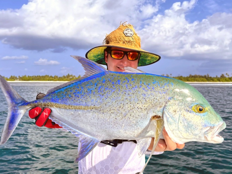 Comme le prouve cette carangue bleue, le Real Fish JLC fonctionne aussi très bien sur les prédateurs tropicaux