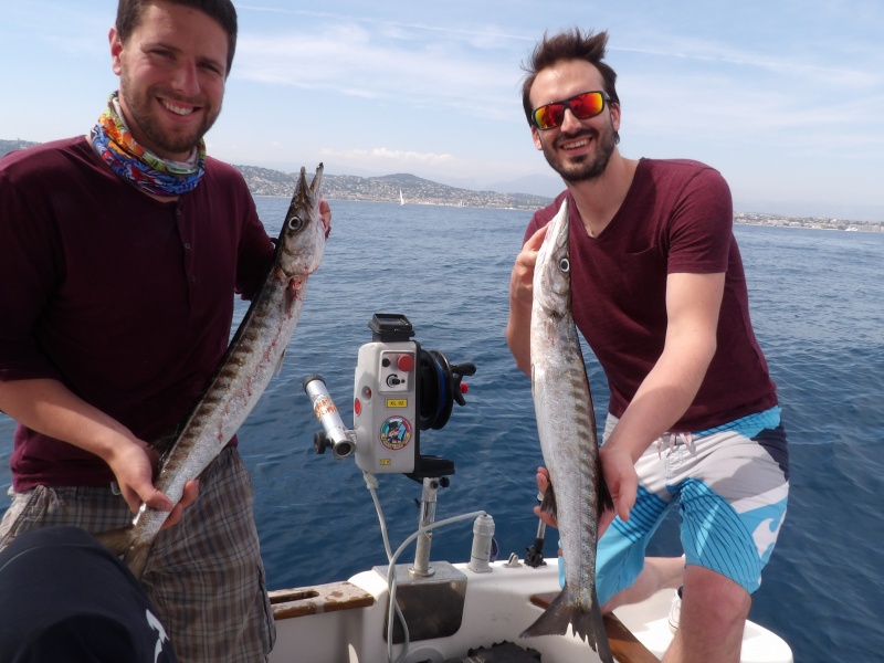 Le grand guide de pêche Fabien Harbers (1,95 m !) fait régulièrement prendre des barracudas à ses stagiaires !