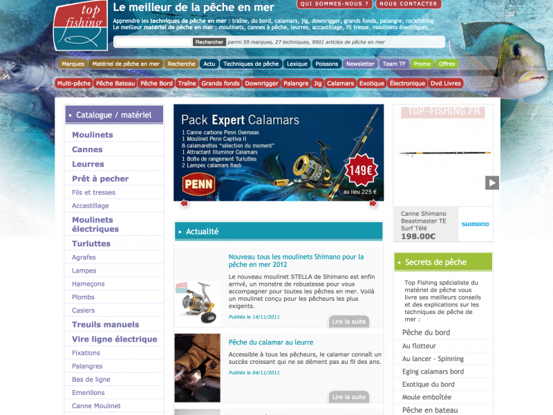 Le site Web Top Fishing en 2011 Le site Web Top Fishing en 2011
