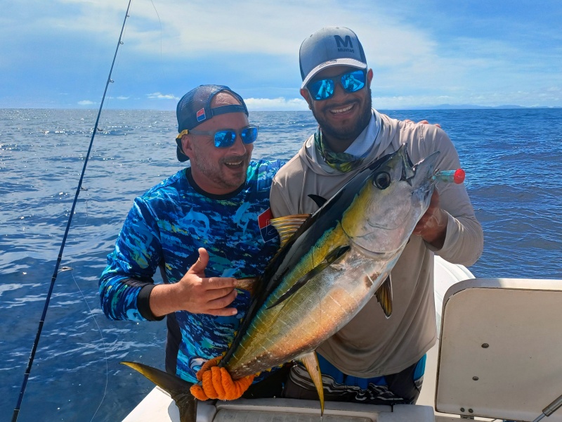 Thon jaune attrapé avec un popper Yo-Zuri lors d'une sortie en mer. Thon jaune attrapé avec un popper Yo-Zuri lors d'une sortie en mer.