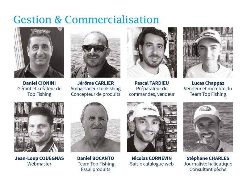 Top Fishing : l'équipe gestion et commercialisation