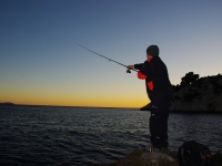 En shore jigging, le sabre sera recherché de promontoires rocheux au crépuscule ou la nuit.