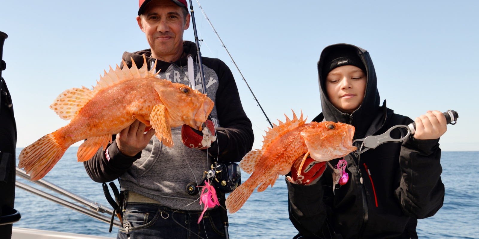 Doublé de beaux chapons en pêche profonde au moulinet électrique !