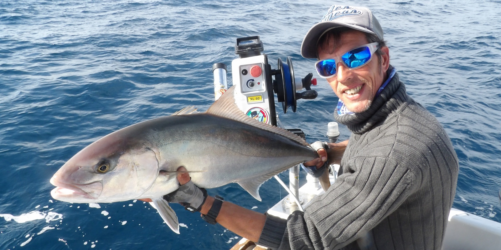 Le moniteur guide de pêche Fabien Harbers utilise un treuil XL 92 Kristal Fishing version downrigger pour pêcher en traîne lente Le moniteur guide de pêche Fabien Harbers utilise un treuil XL 92 Kristal Fishing version downrigger pour pêcher en traîne lente