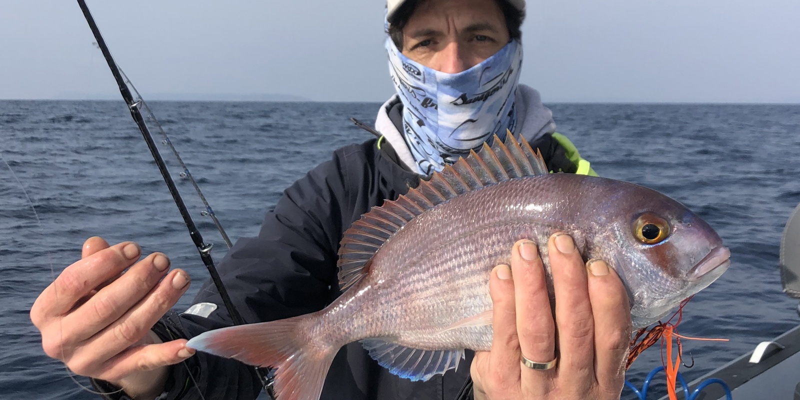 Beau pagre pris par Fabien Harbers au madaï jig avec l’Amazing Top Fishing !