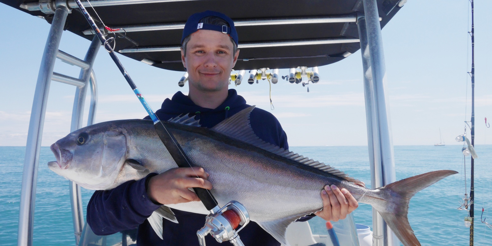 Grace au montage double profondeur, ce stagiaire de Fabien Harbers a pêché cette magnifique sériole Grace au montage double profondeur, ce stagiaire de Fabien Harbers a pêché cette magnifique sériole