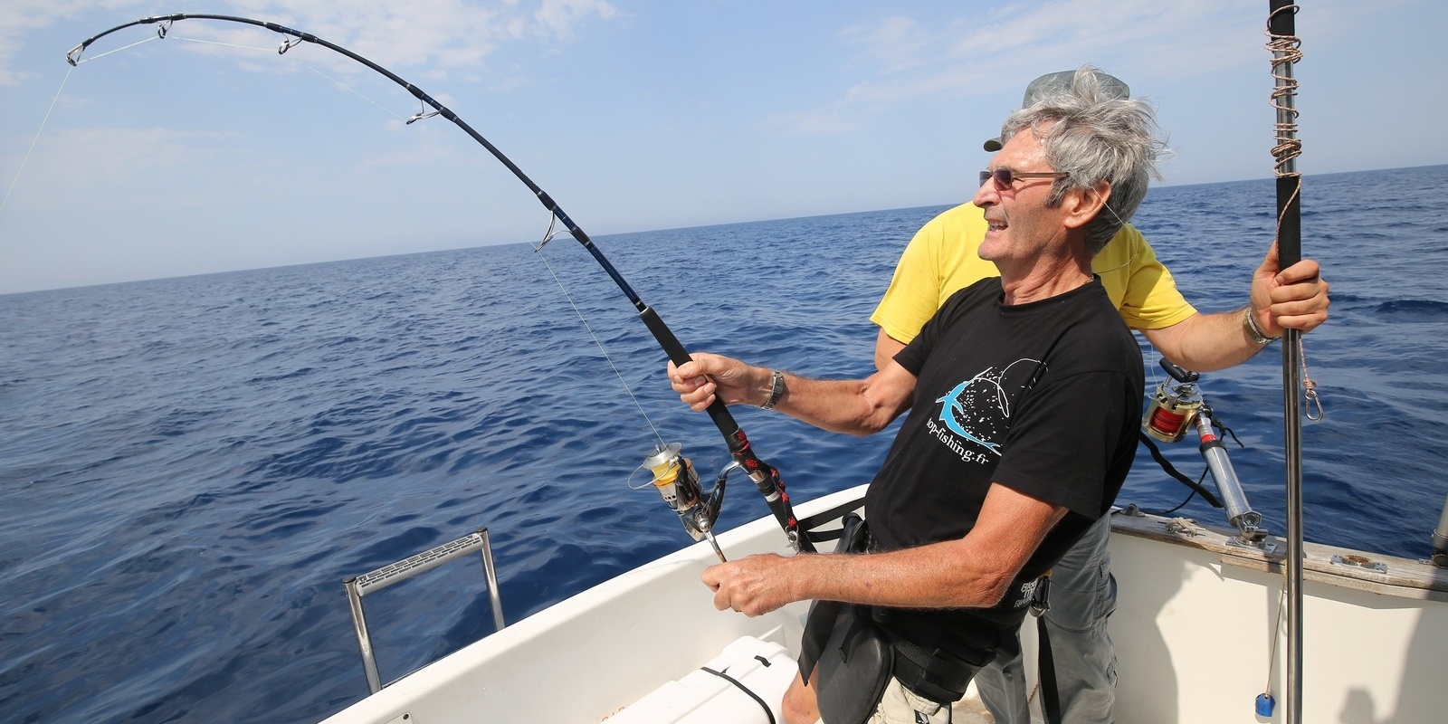 Olivier D., un client Top Fishing, pêche au thon rouge avec baudrier Olivier D., un client Top Fishing, pêche au thon rouge avec baudrier