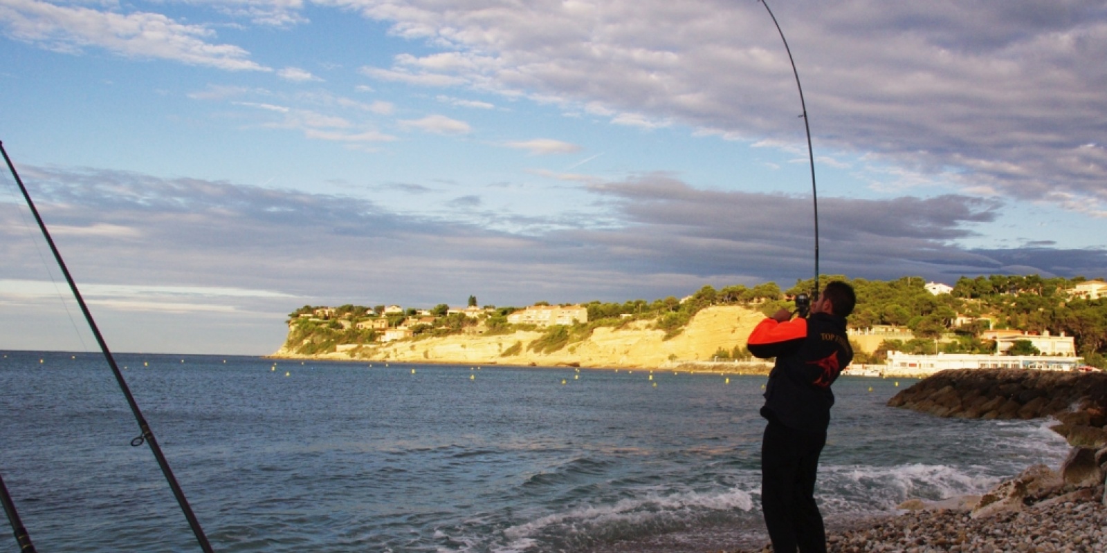 Lancer en Surfcasting, Bruno avec son Italcanna