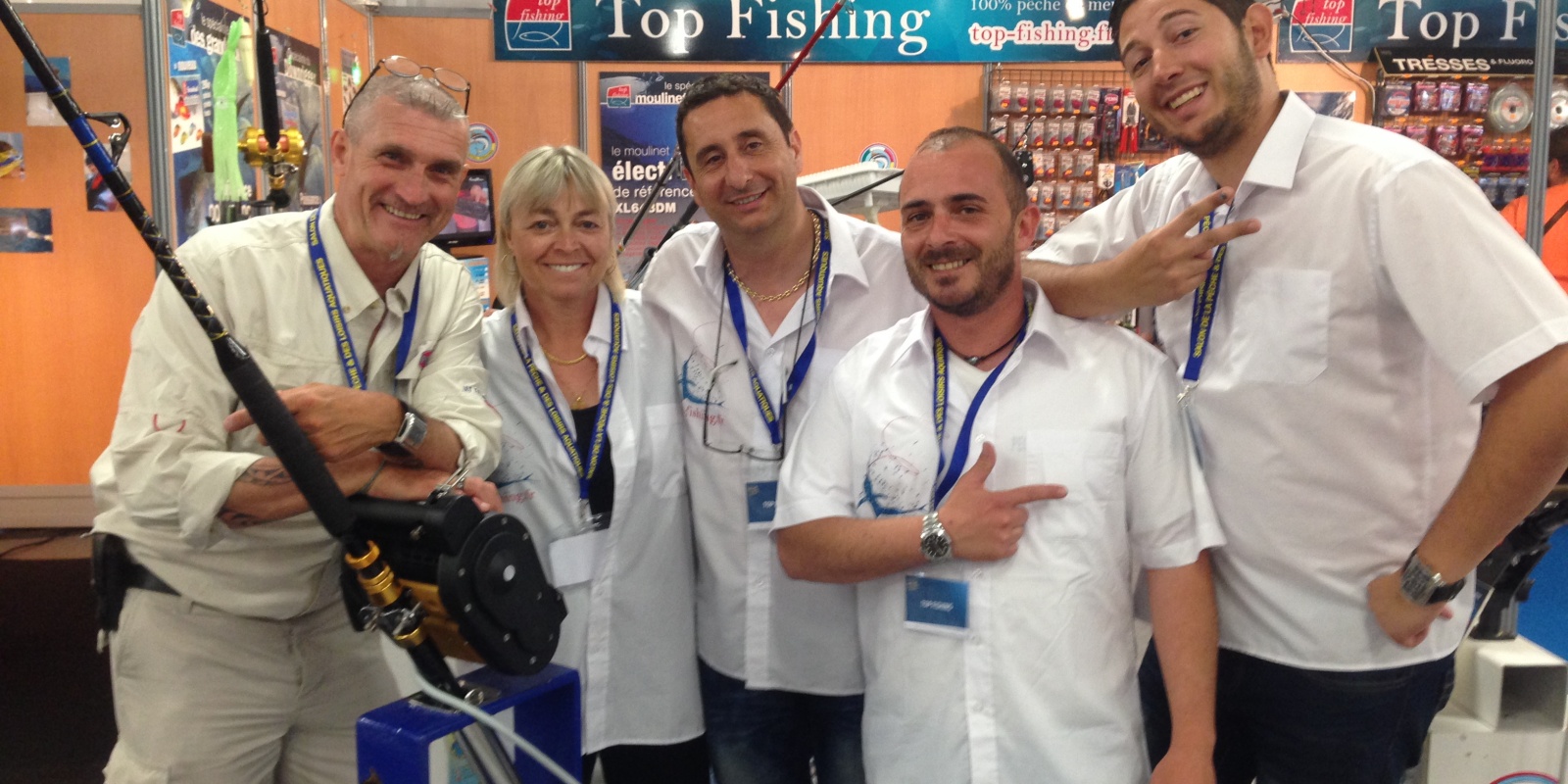 L'equipe Top-fishing au salon de Cagnes-sur-mer en 2016.