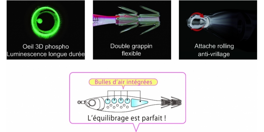 Caractéristique de la Turlutte Yo-Zuri Crystal Ultra 