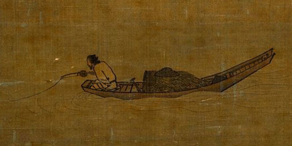 Pêcheur solitaire sur le fleuve en hiver de Ma Yuan, le premier moulinet