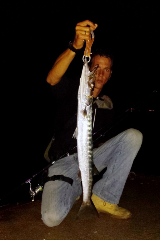 Beau barracuda pris par Fabien avec un Tide Minnow 175 blanc