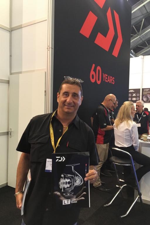 Daniel, ambassadeur Top Fishing, sur le stand Daiwa à l'Efftex 2018