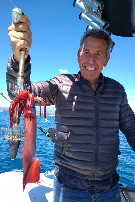 Franck, un client venu découvrir le matériel grands fonds sur le salon, finit par faire une sortie très productive sur le bateau de Fabien Harbers Franck, un client venu découvrir le matériel grands fonds sur le salon, finit par faire une sortie très productive sur le bateau de Fabien Harbers