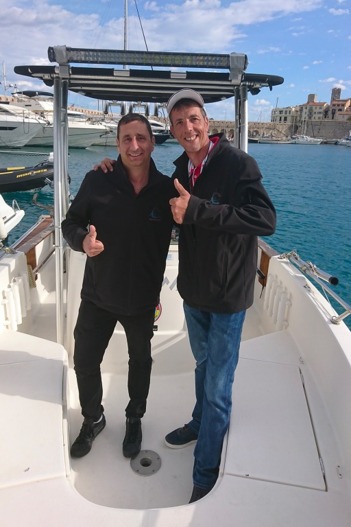 In boat with Fabien Harbers In boat with Fabien Harbers