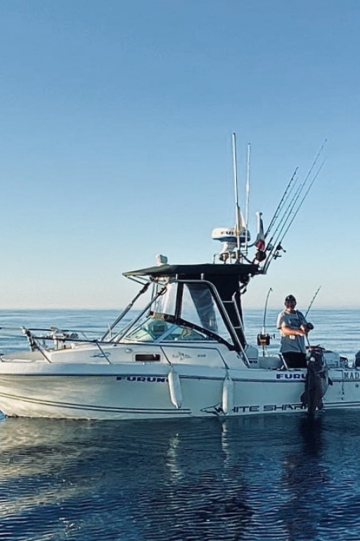 Pêche profonde d'un cernier au moteur Minn Kota