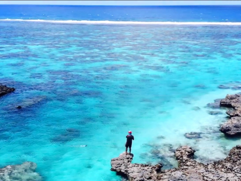Jérôme en pêche du bord Polynésie